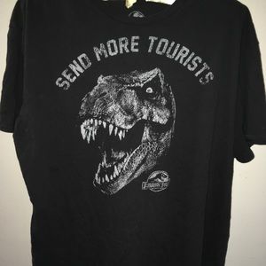 Black Jurassic park tshirt “send more tourists” size XL unisex